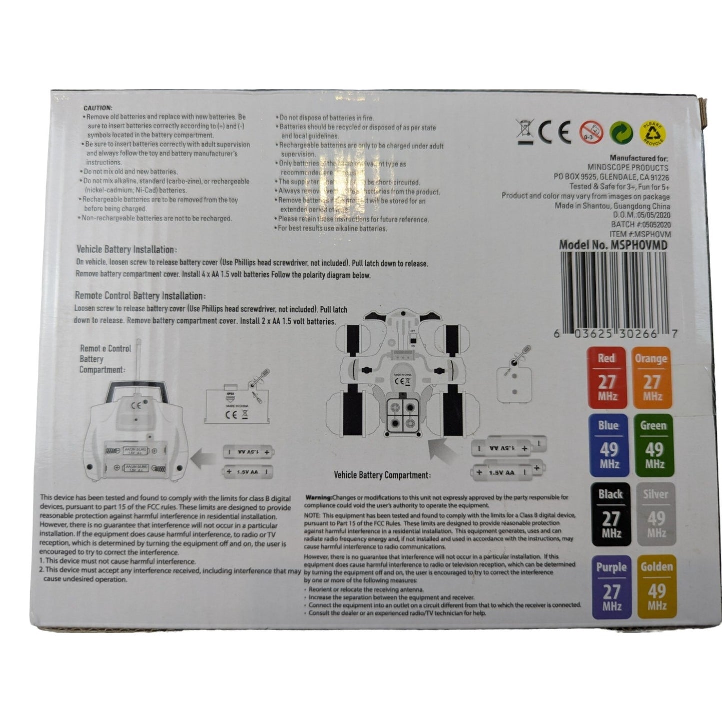 Mindscope Hover Quad Sidewinding Stunt Car Remote Control LED Lights Green NEW