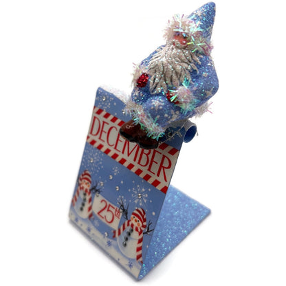 Patricia Breen Christmas Is Here Snowmen Duo Santa Blue Free Standing Ornament