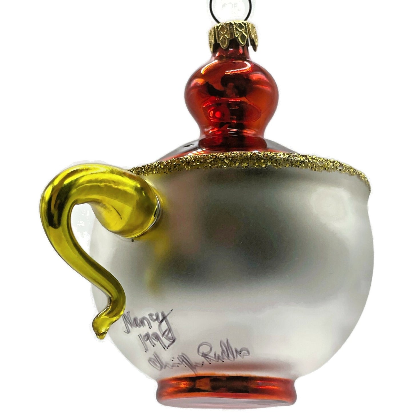 Christopher Radko Tea And Sympathy Italian Glass Christmas Tree Ornament