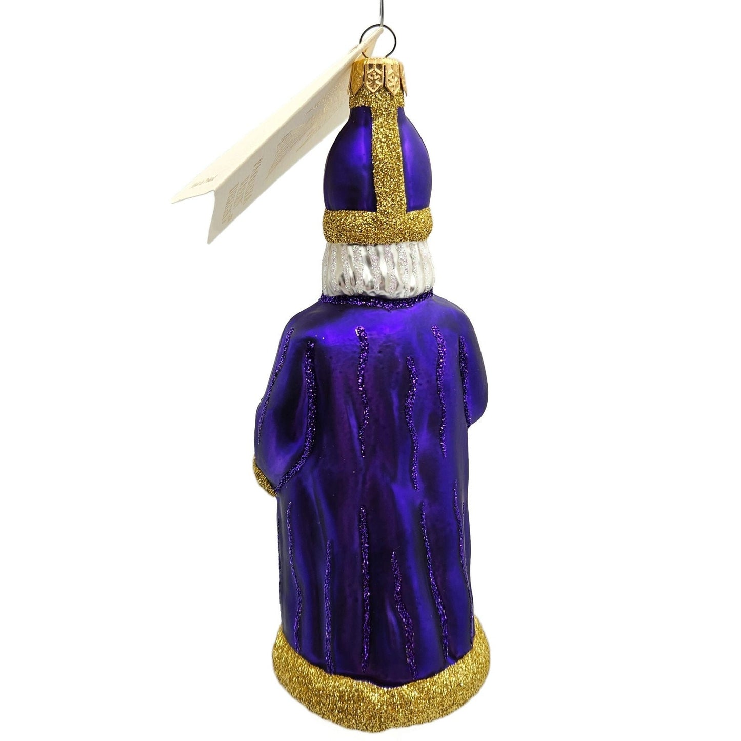 Patricia Breen Saint Nicholas Purple Glittered Folds of Coat Christmas Ornament