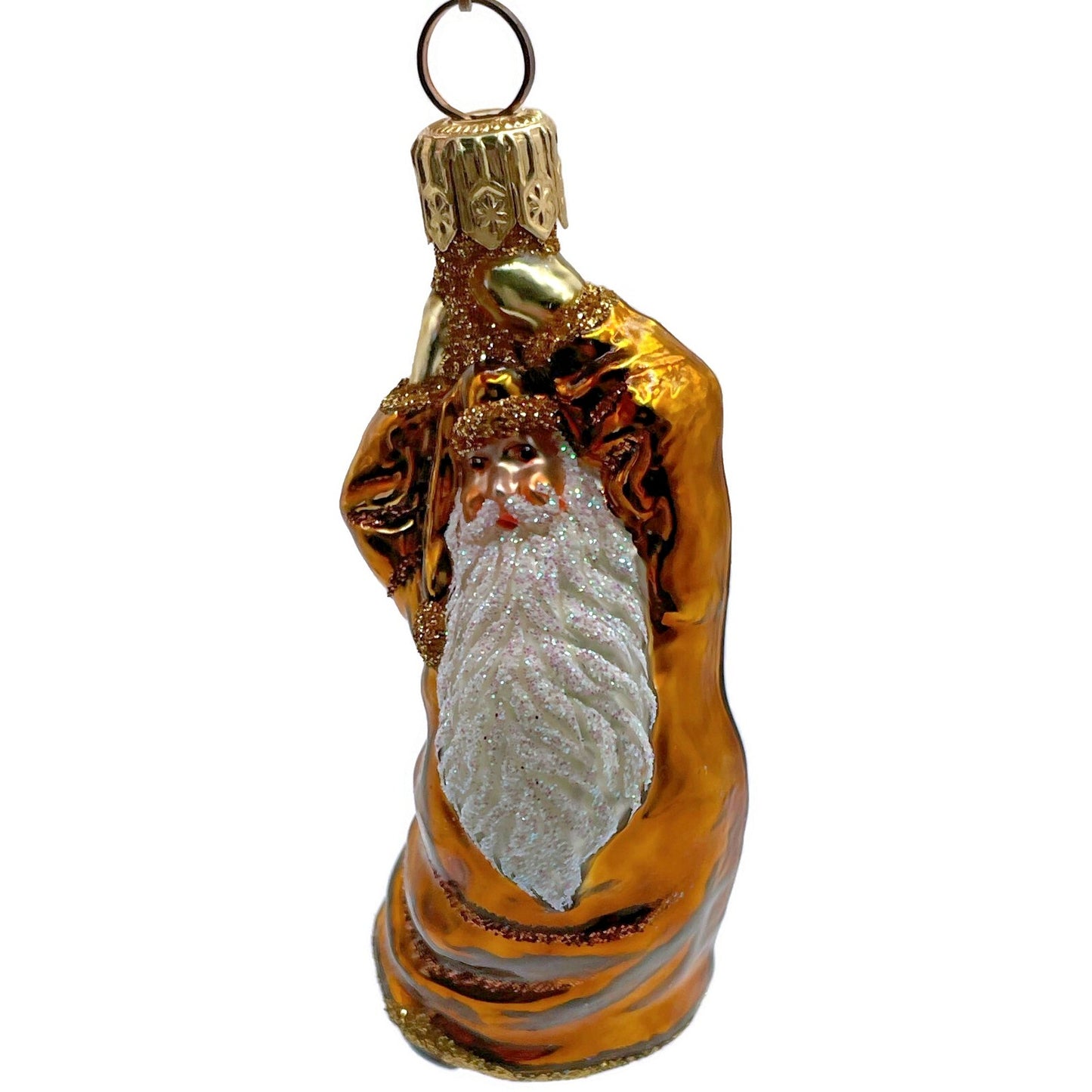 Patricia Breen Into the Blue Santa Claus Peach Balloon Spring Christmas Ornament