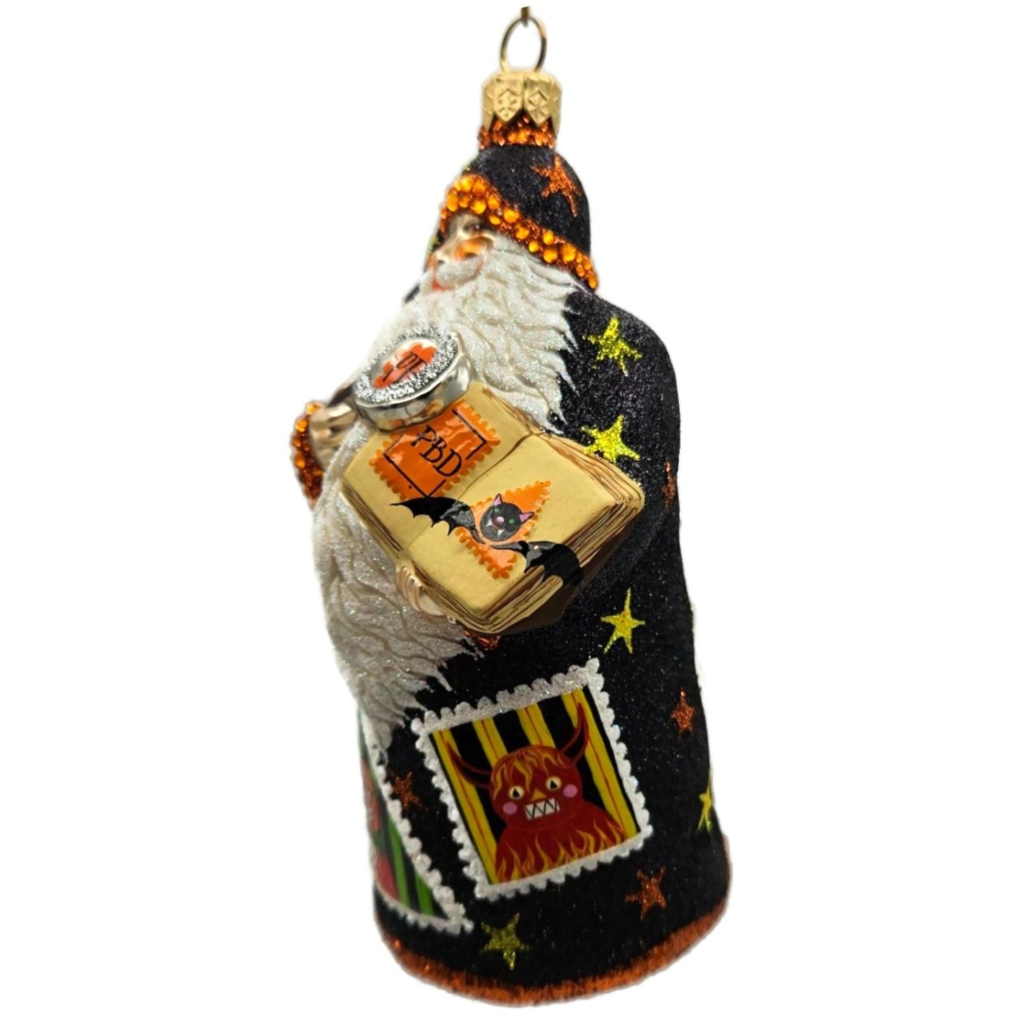 Patricia Breen Evans Santa Hob Goblins Black Moon Stars Halloween Ornament HCB