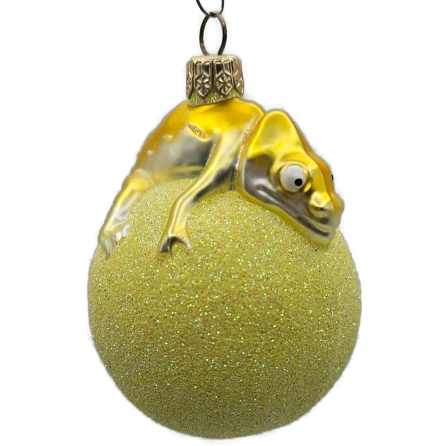 Patricia Breen Chameleon Yellow Glittered Spring Christmas Holiday Tree Ornament