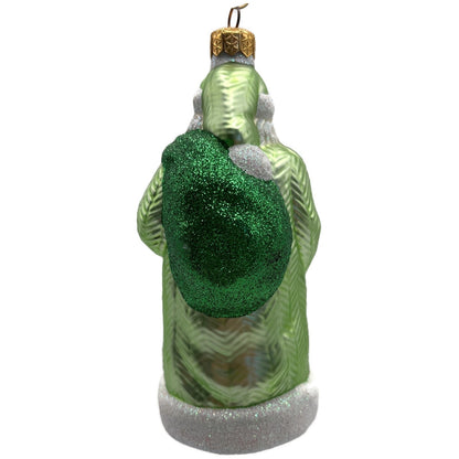 Patricia Breen Santa of the Mead Green White Trim Christmas Tree Ornament
