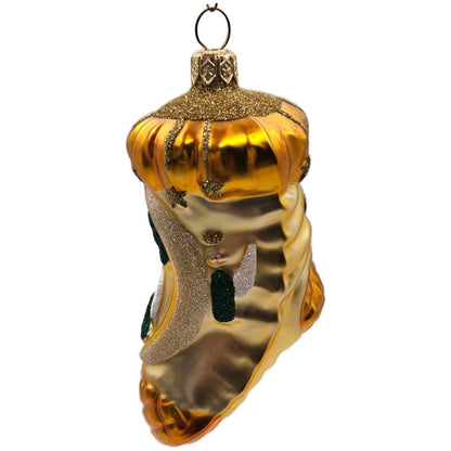 Patricia Breen Angel Stocking Gold Glitter Stars Christmas Tree Ornament