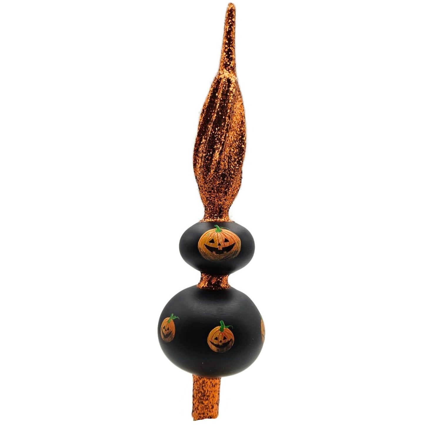 Patricia Breen Miniature Halloween Finial Black Orange Jack-o-Lantern Topper