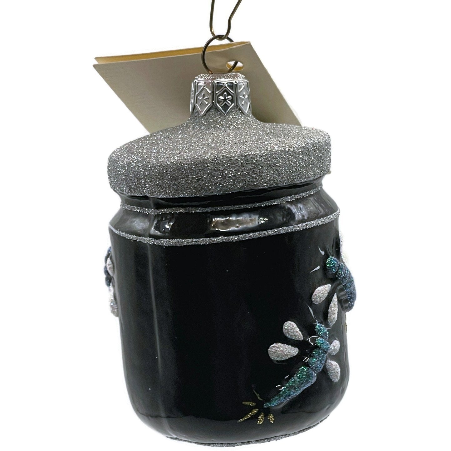 Patricia Breen Firefly Jar Black Bugs Silver Rim Spring Christmas Tree Ornament