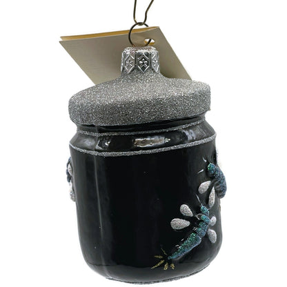 Patricia Breen Firefly Jar Black Bugs Silver Rim Spring Christmas Tree Ornament