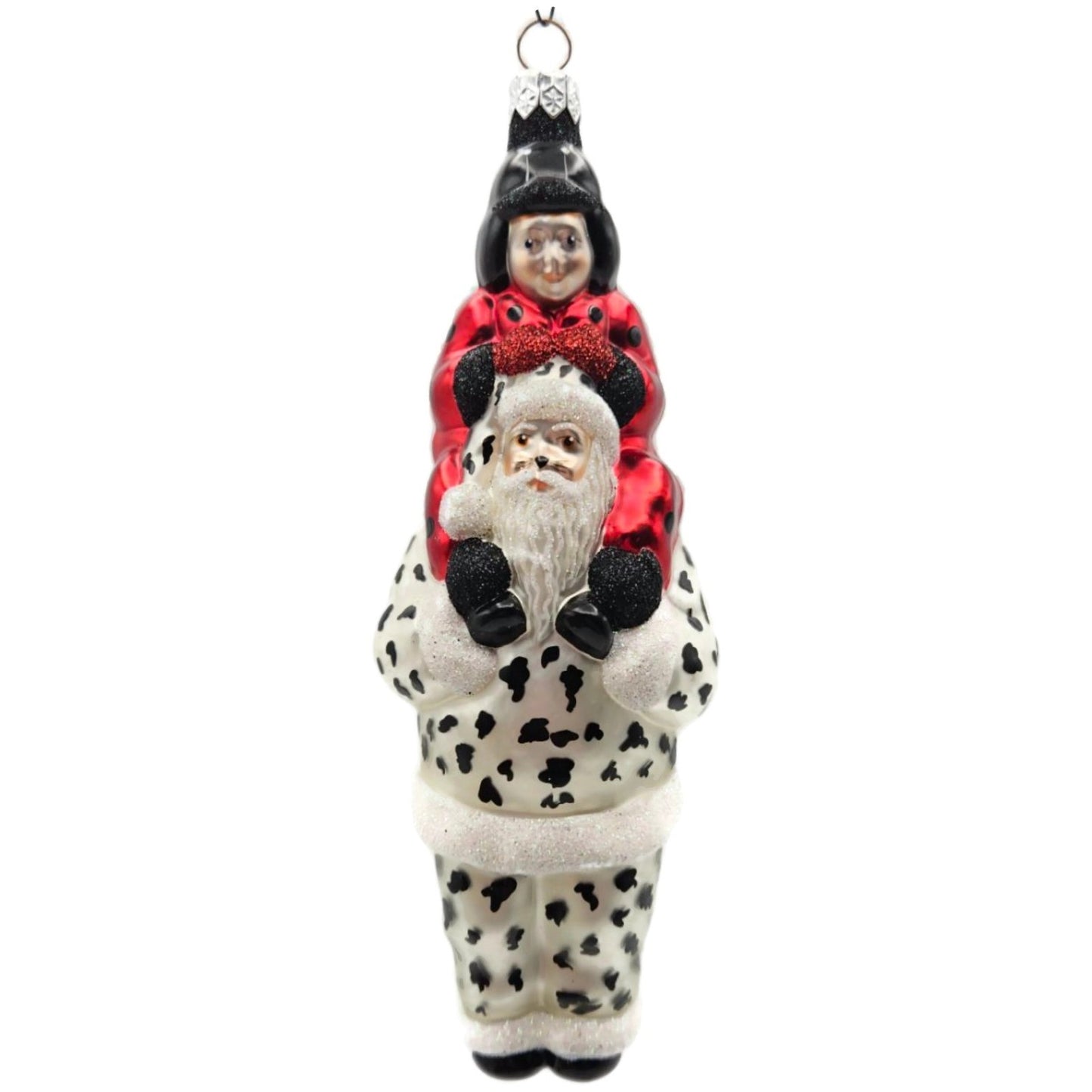 Patricia Breen Carry Me Santa Dalmatian Ladybug Glass Halloween Ornament 9803