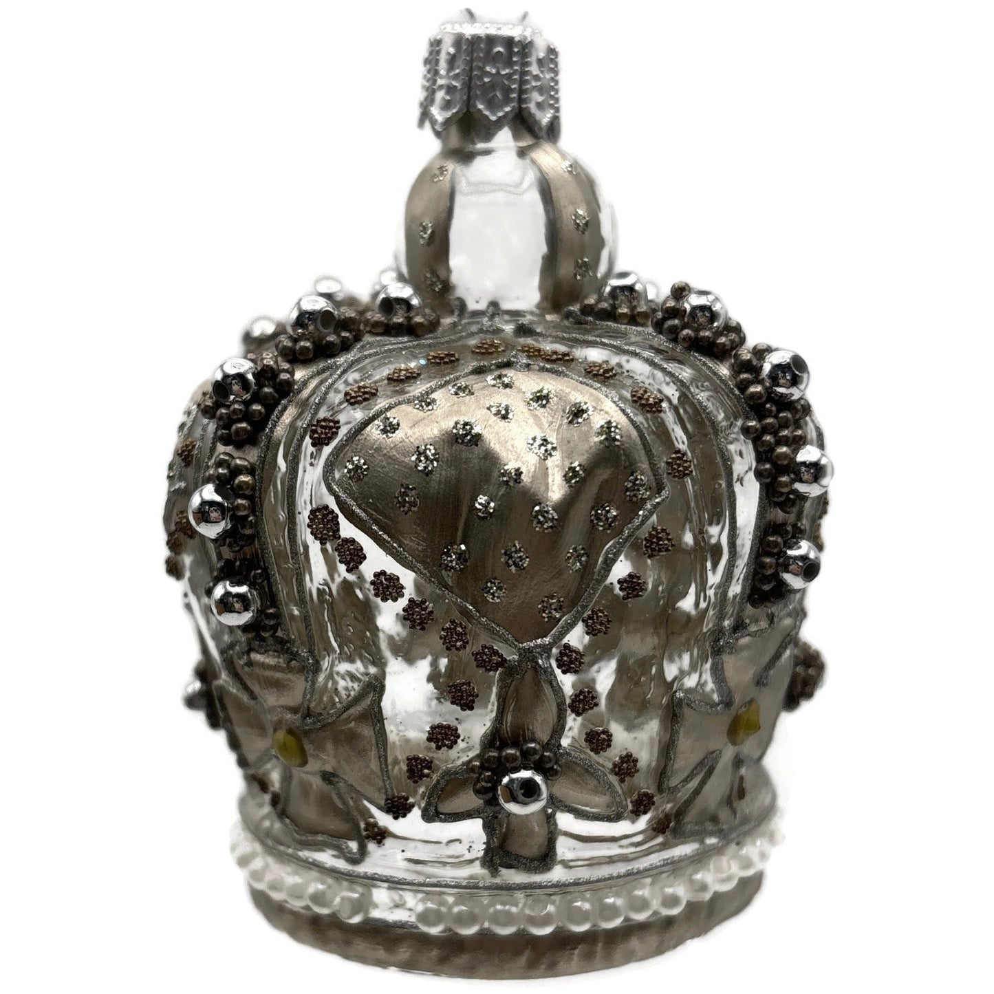 Nordstrom at Home Silver Jeweled Crown Hand Blown Glass Christmas Ornament