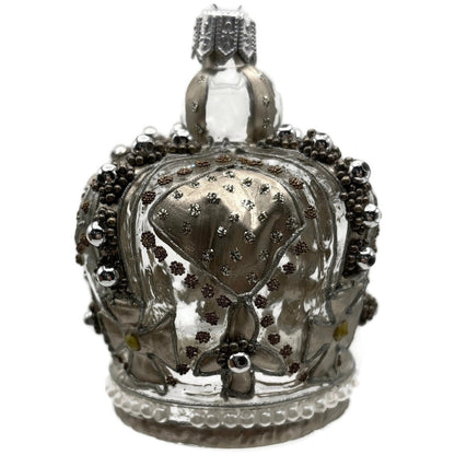 Nordstrom at Home Silver Jeweled Crown Hand Blown Glass Christmas Ornament