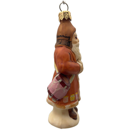 Vaillancourt Folk Art 12th of 12 Days Of Christmas Drummer Santa Matte Ornament