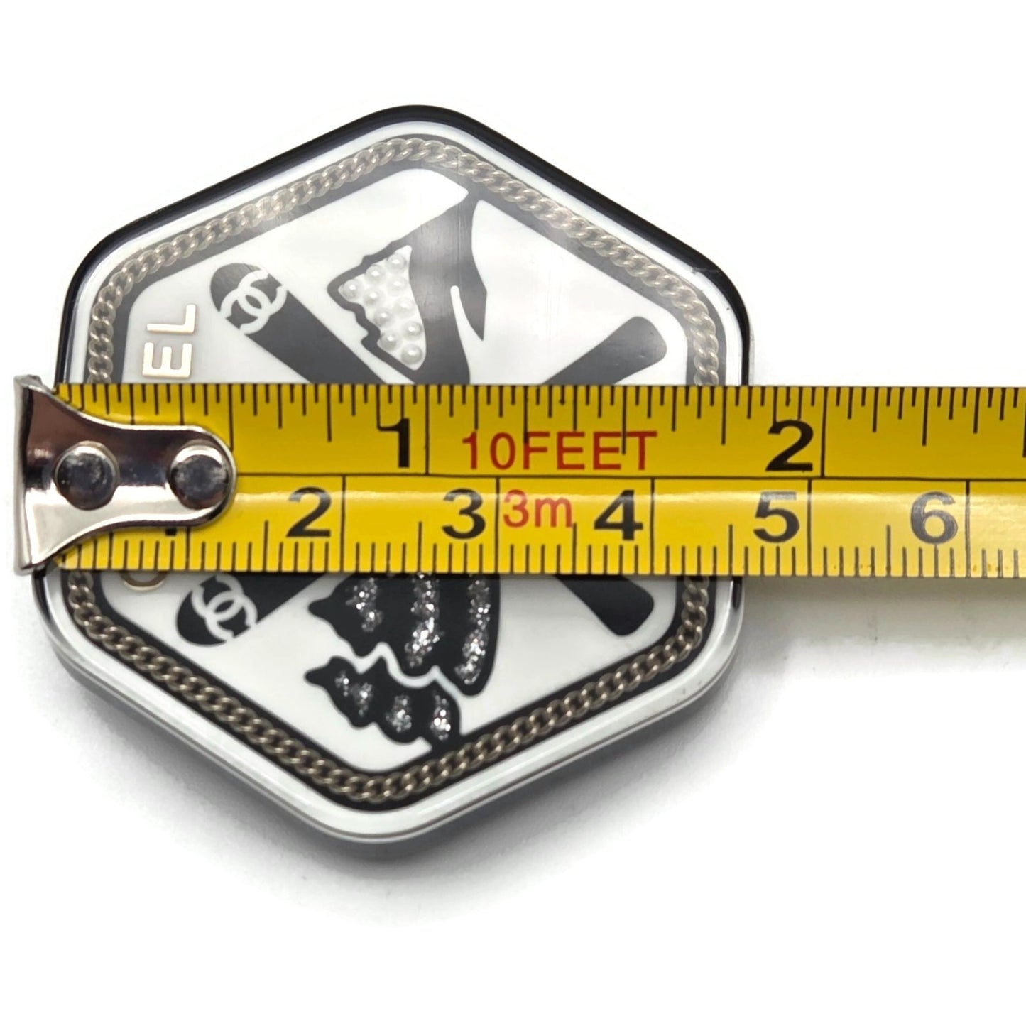 Chanel CC Logo Ski Brooch Black White Gold Snowflake Star Trees 2018 18B Rare