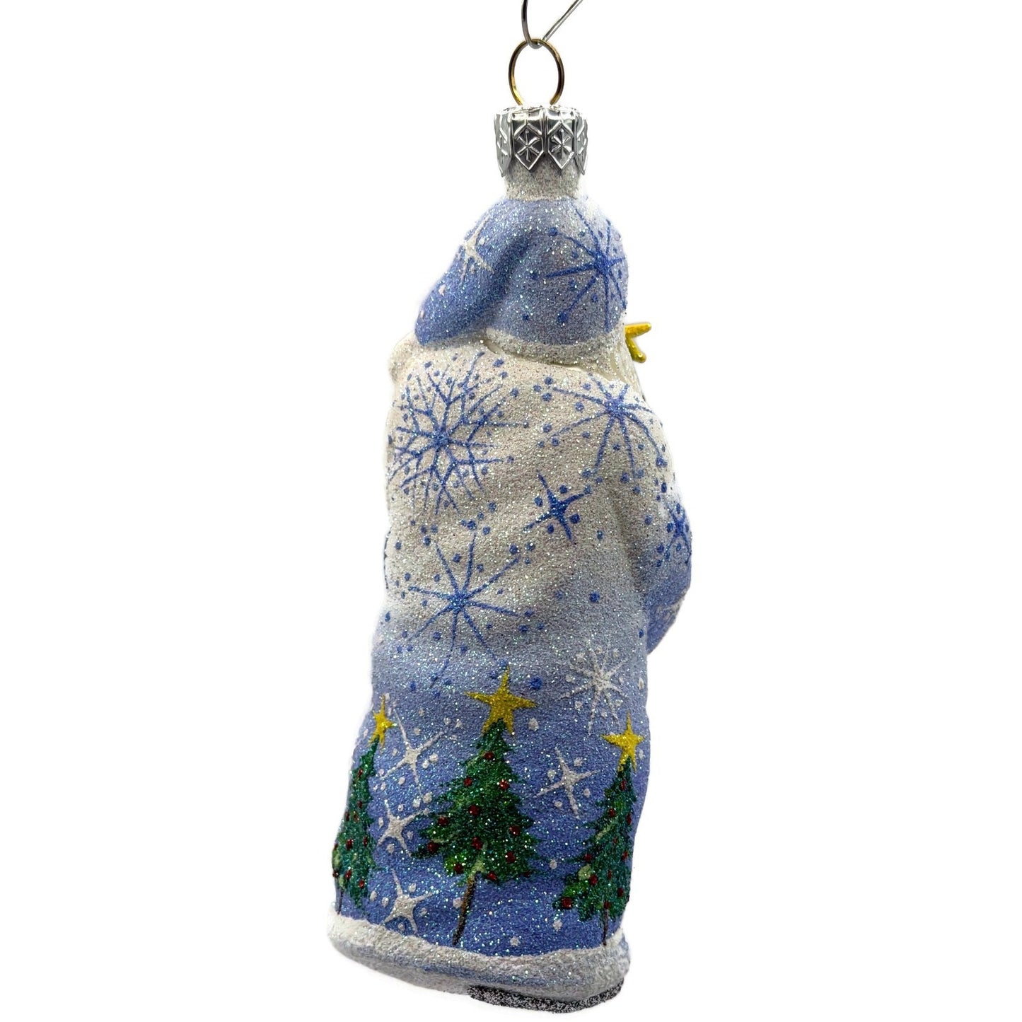 Patricia Breen Jack In The Box Santa Blue Snowflakes Christmas Tree Ornament NM