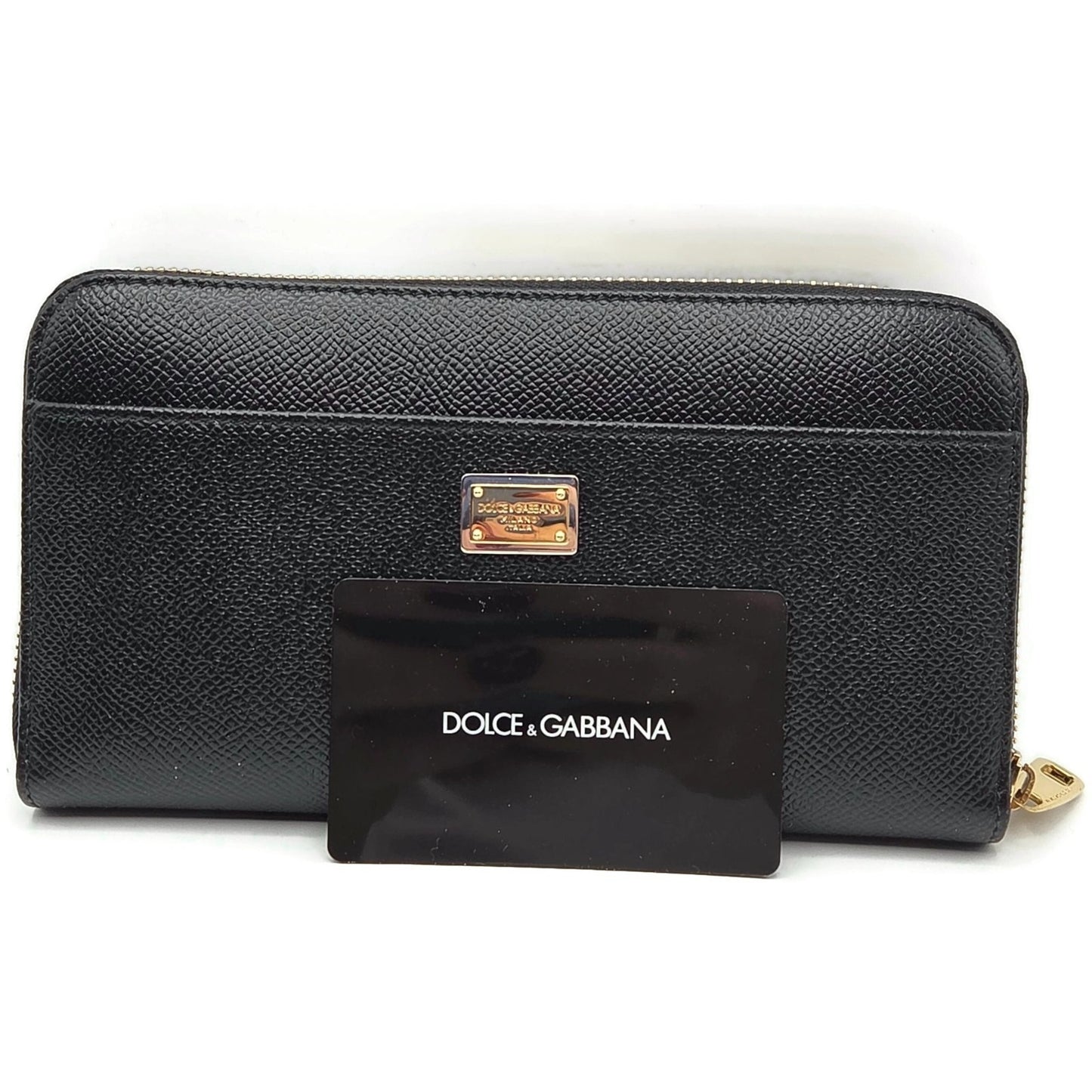 Dolce & Gabbana Black Leather Gold Zip Around Wallet Nutcracker King Stars Royal