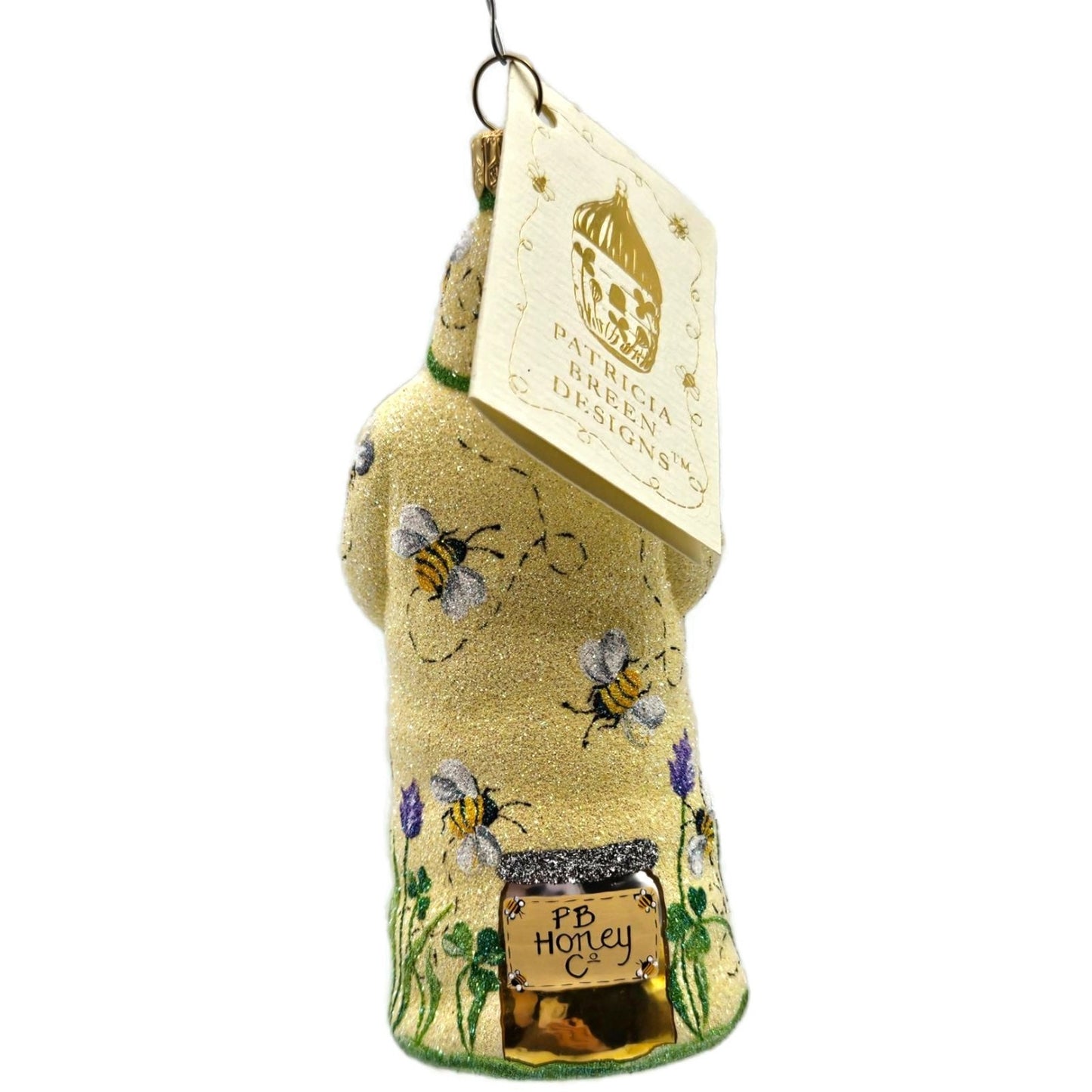 Patricia Breen Santa With Chameleon Colourful Bees Clover Honey Spring Ornament