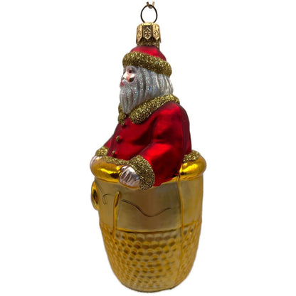Patricia Breen Thimble Santa Glittered Sewing Seamstress Christmas Ornament