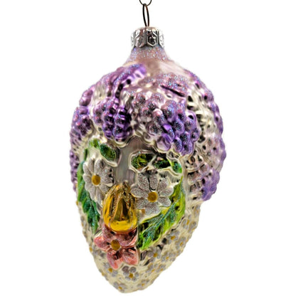 Patricia Breen Arcimbaldi Santa Purple White Flowers Spring Christmas Ornament