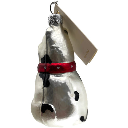 Patricia Breen Laughing Dog Sitting Pearl White Animal Christmas Tree Ornament
