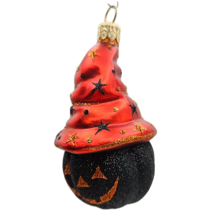 Patricia Breen Bewitched Pumpkin Black Orange Stars Halloween Christmas Ornament