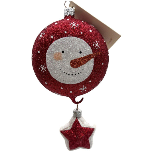 Patricia Breen Snowface Medallion With Star Red 2 Part Christmas Ornament CO