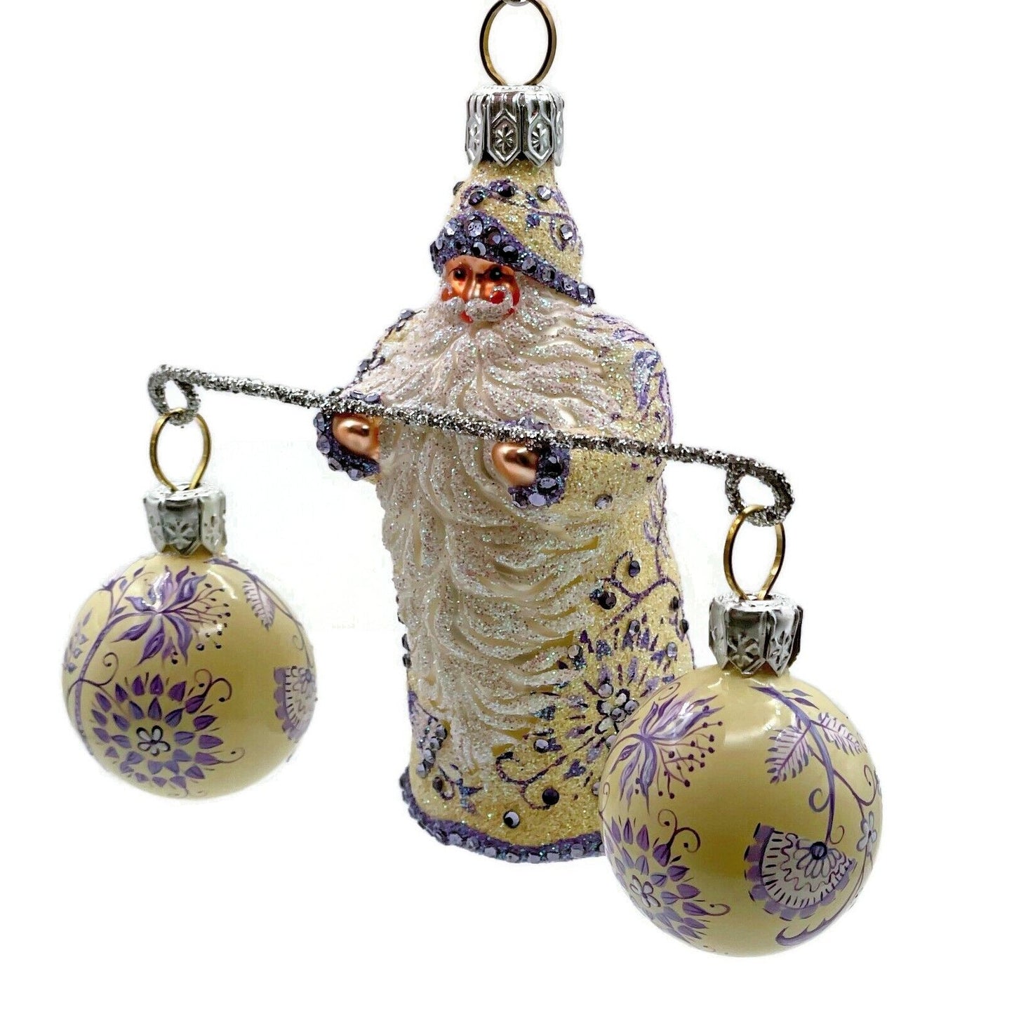 Patricia Breen Balance Chinoiserie Violet Santa Claus Spring Christmas Ornament