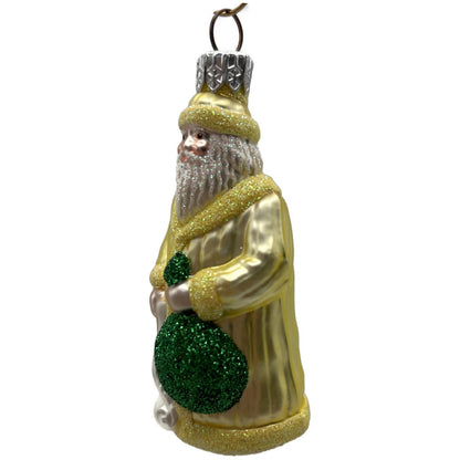 Patricia Breen Miniature Gift of The Season Yellow Love Peace Christmas Ornament