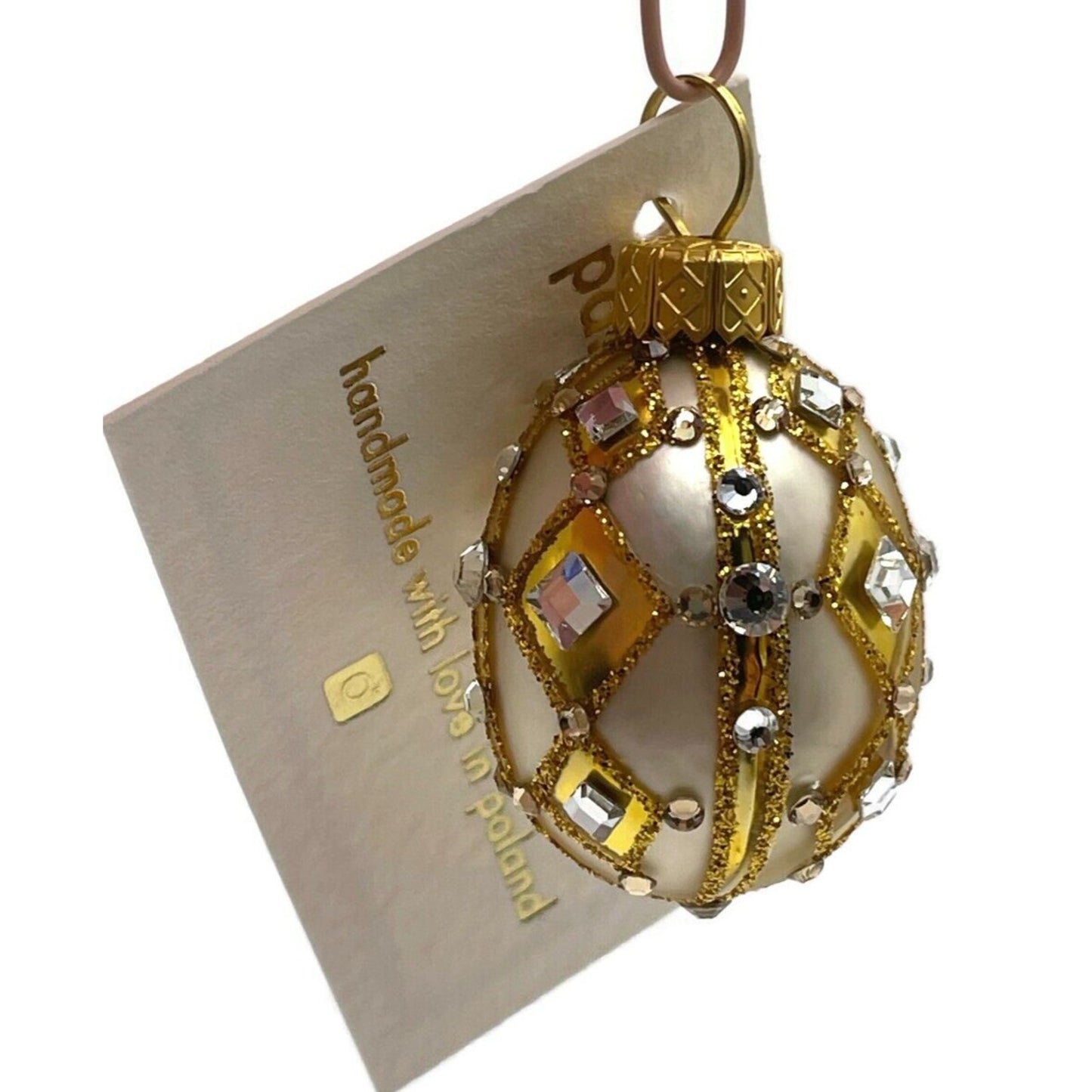 Patricia Breen Miniature Egg Henri Gold Crystals Easter Christmas Ornament 5133