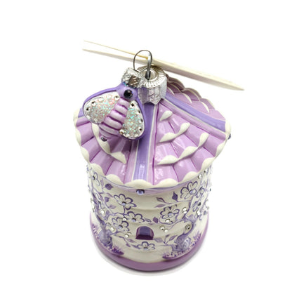 Patricia Breen Zenskep Chinoiserie Violet Beehive Christmas Holiday Ornament