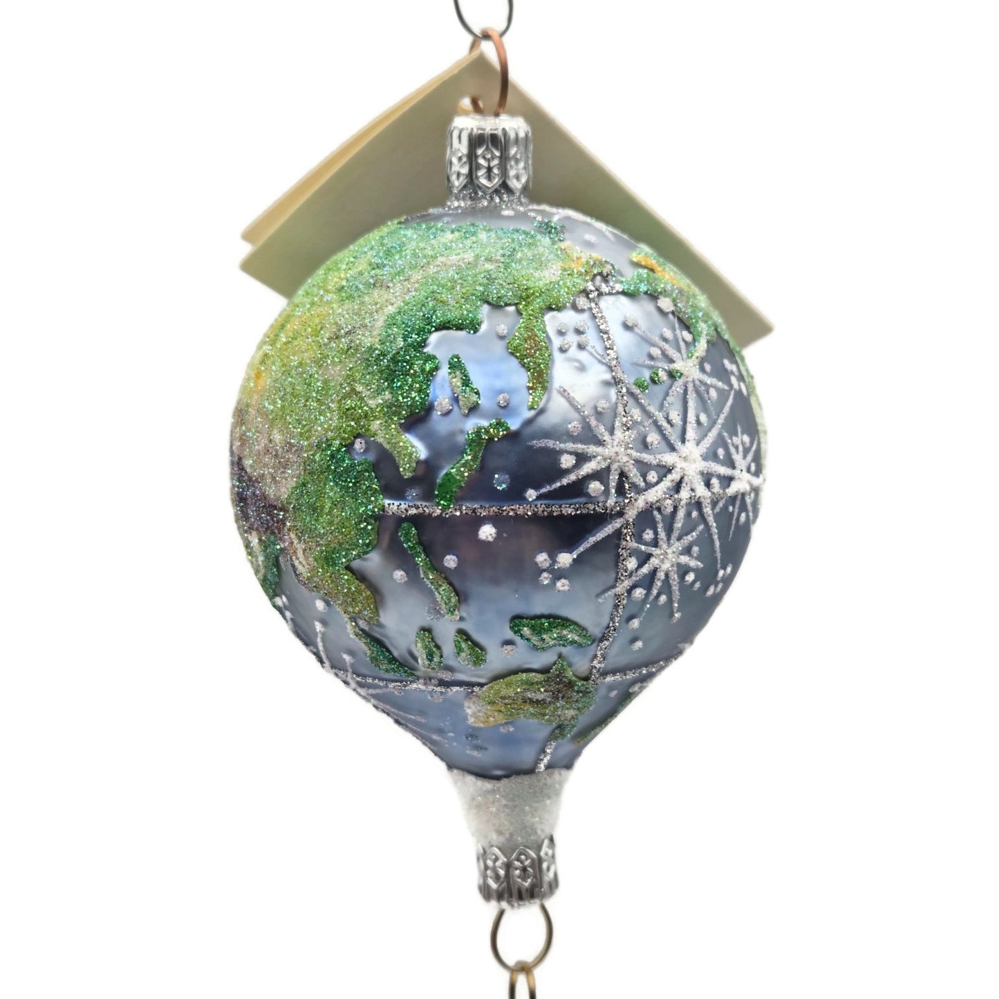 Patricia Breen As Above So Below Santa Balloon Snowflakes Christmas Ornament