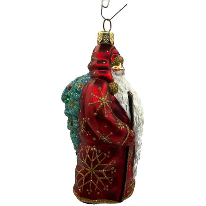 Patricia Breen Santa For Jason Gold Snowflakes Red Christmas Tree Ornament NM