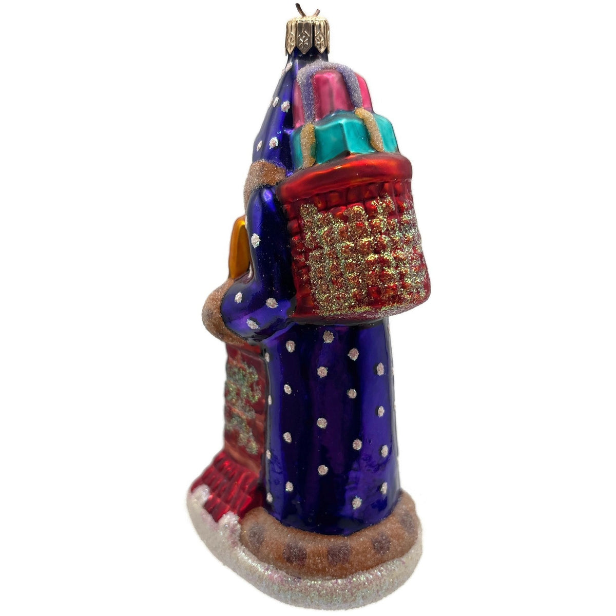 Christopher Radko Chimney Sweets Santa Snow Glass Christmas Ornament 98-186-0
