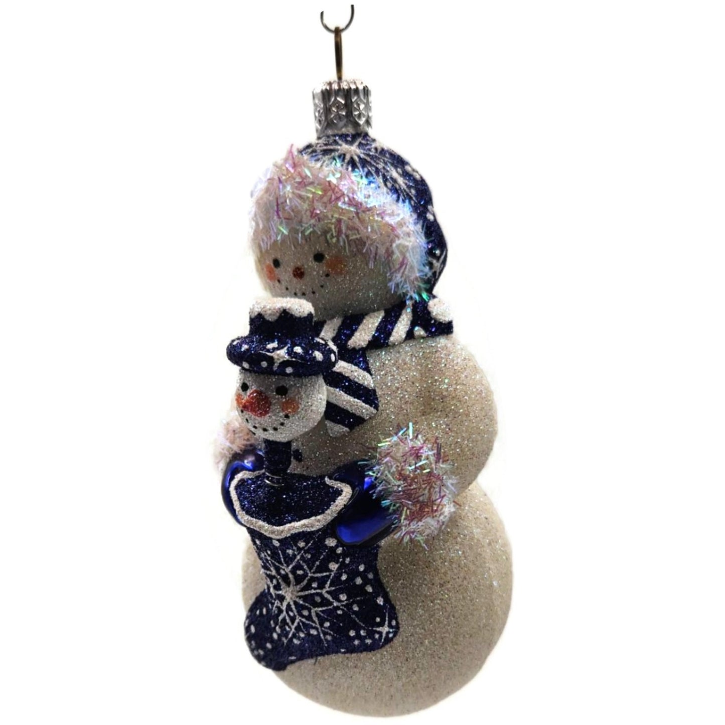 Patricia Breen Snowy Surprise Blue Snowman Striped Scarf Christmas Tree Ornament