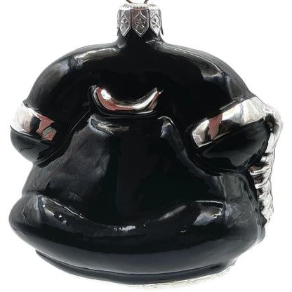 Patricia Breen Fine Phone Black Silver Trim Shiny Telephone Christmas Ornament