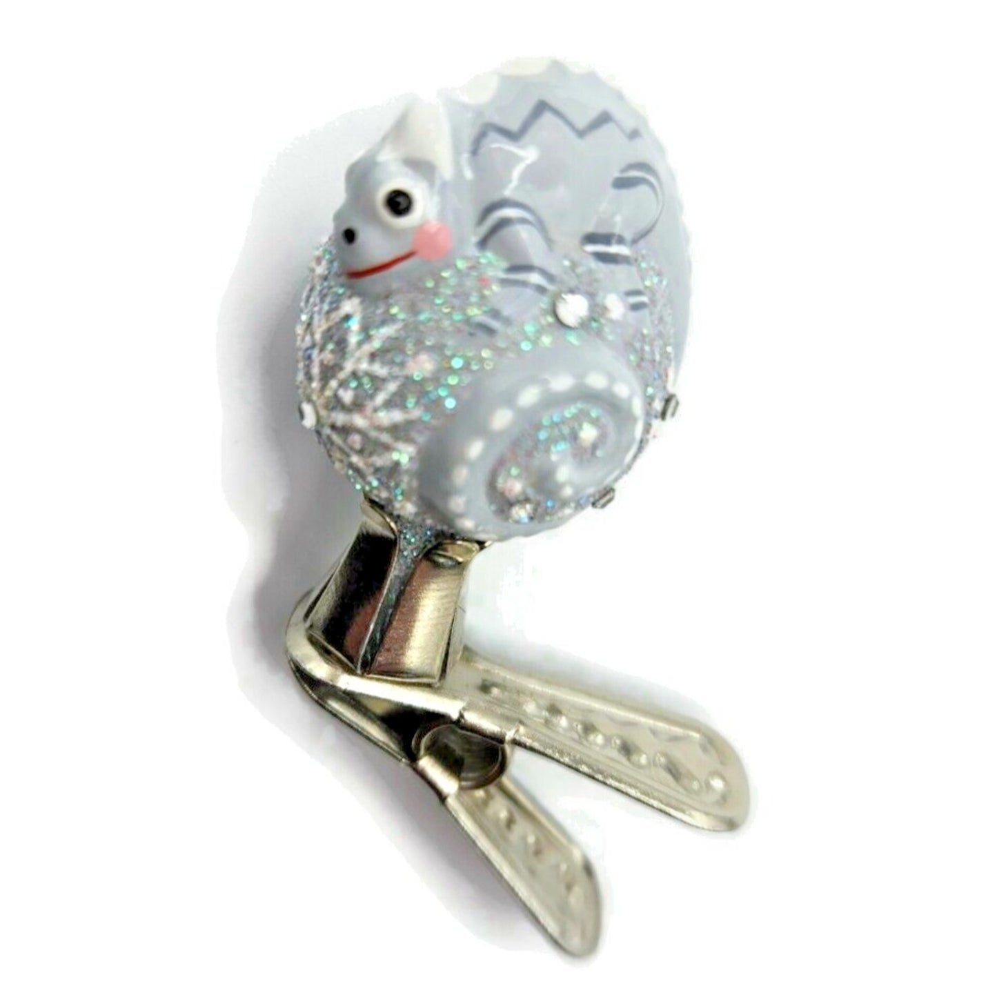 Patricia Breen Petite Miniature Chameleon Snowflakes Platinum Christmas Ornament