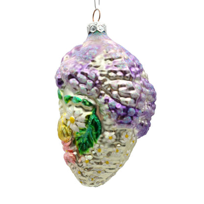 Patricia Breen Arcimbaldi Santa Purple White Flowers Spring Christmas Ornament