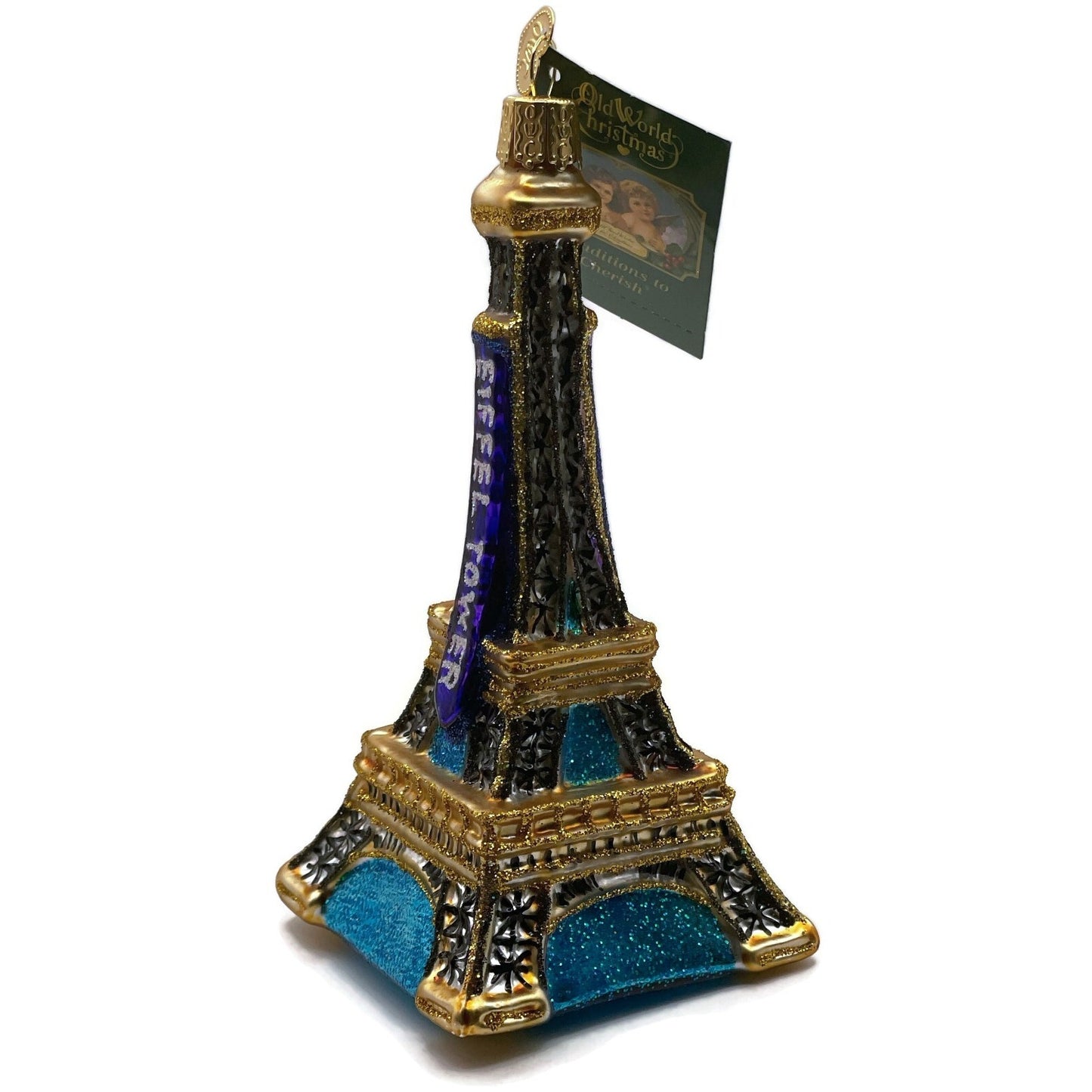 OWC Eiffel Tower Paris Ornament Glass Old World Christmas Holiday Tree Decor