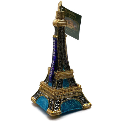 OWC Eiffel Tower Paris Ornament Glass Old World Christmas Holiday Tree Decor