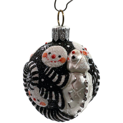 Patricia Breen For James Twice Snow Faces Chameleon Striped Christmas Ornament