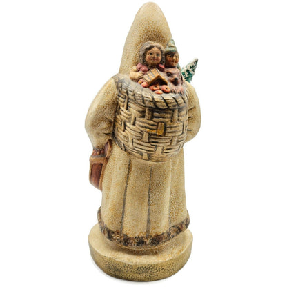 Vaillancourt Father Christmas Ice Cream Mould in White Folk Art Chalkware Figure