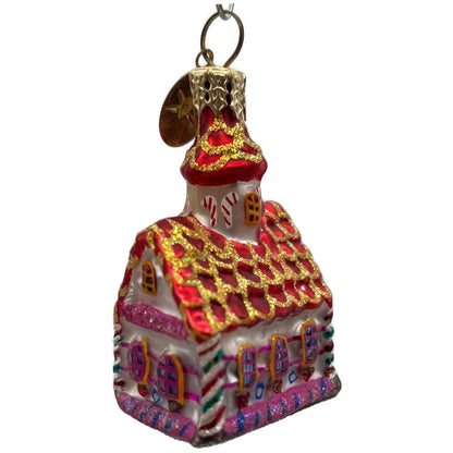 Christopher Radko Gingerbread Chapel Micro Gem Christmas Tree Ornament 01-0798-0
