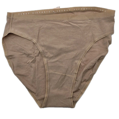 Victorias Secret Panties Underwear Medium High Leg Brief Beige Cotton Women