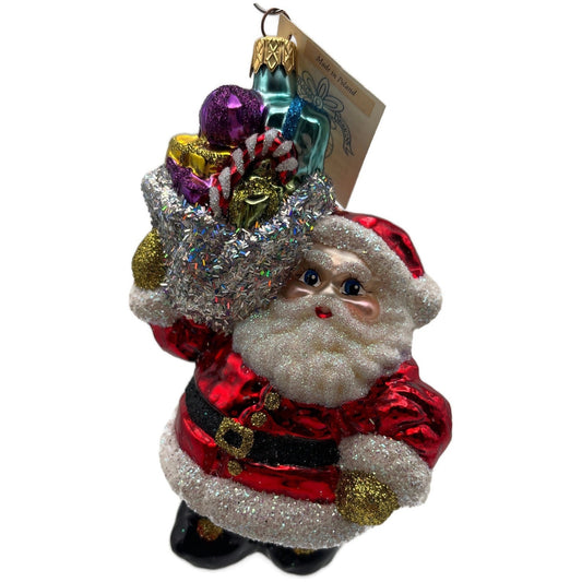 Larry Fraga A Sack Full Of Goodies Glitter Series Santa Claus Christmas Ornament