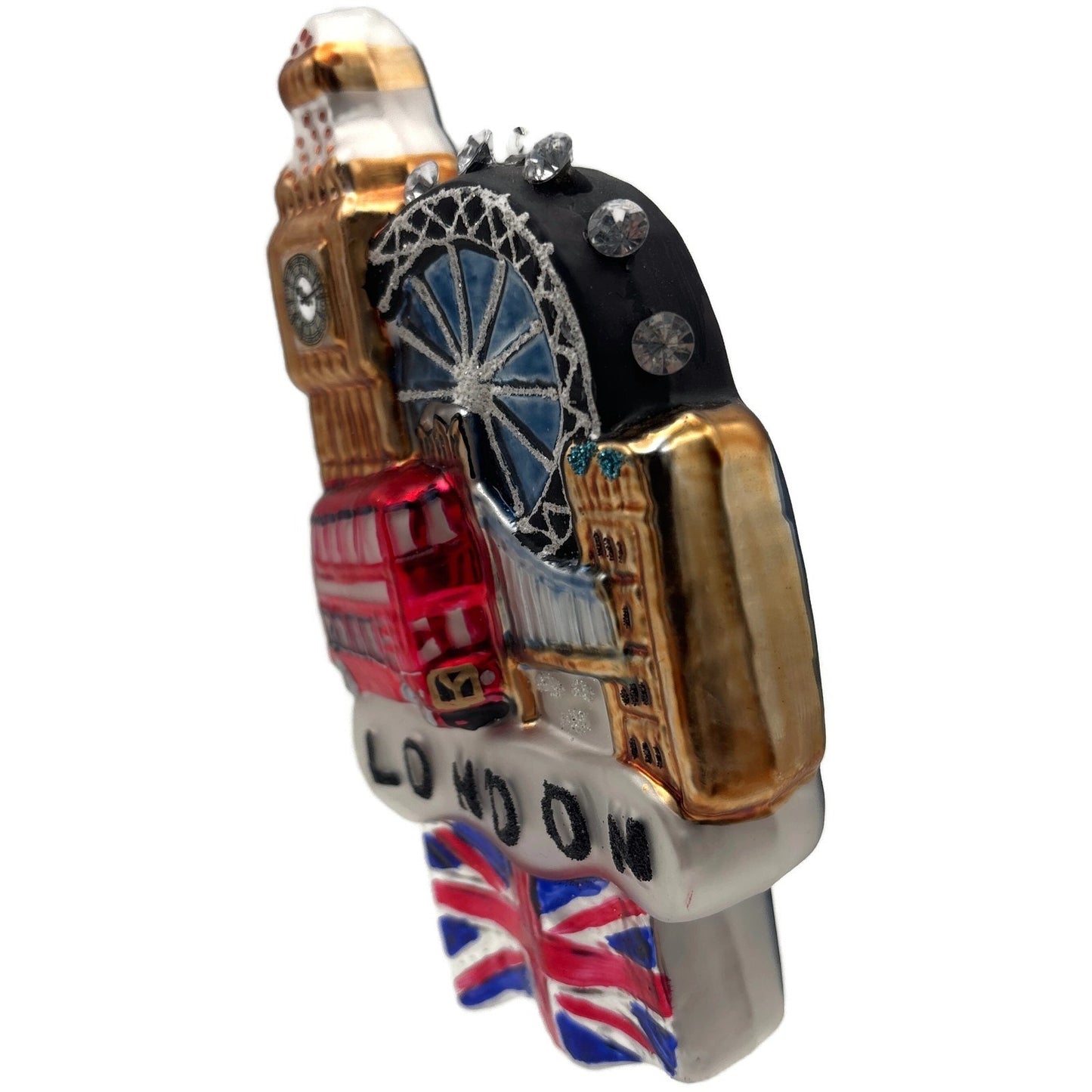 England London Big Ben London Eye Union Jack Cityscape Christmas Tree Ornament