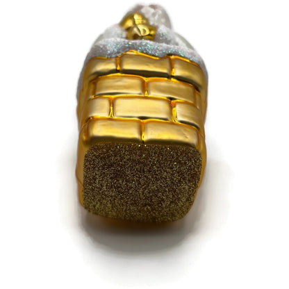 Patricia Breen Here Comes Santa Claus Pearl Gold Sack Christmas Tree Ornament
