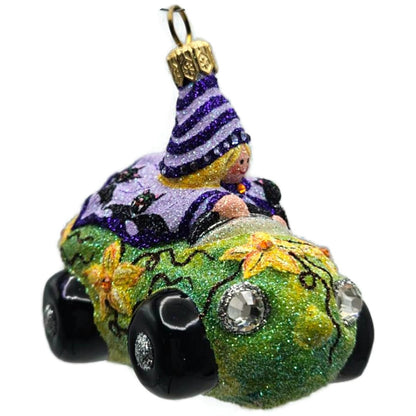 Patricia Breen Witch Way Green Lavender Hat Halloween Christmas Tree Ornament NM