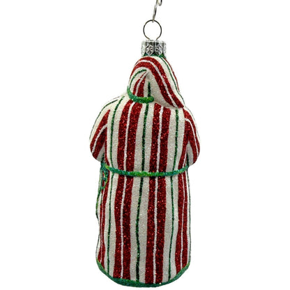 Patricia Breen Light A Single Candle Striped Santa Claus Christmas Tree Ornament
