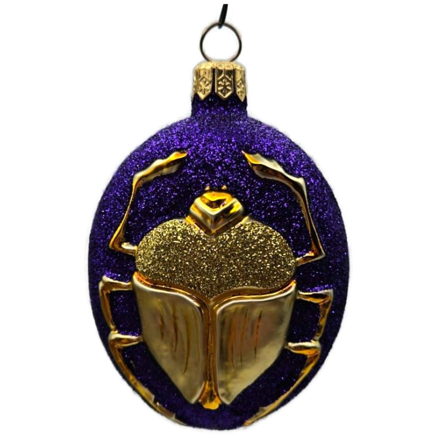 Patricia Breen Cleopatras Scarab Purple Gold Bug Glass Halloween Ornament 9709