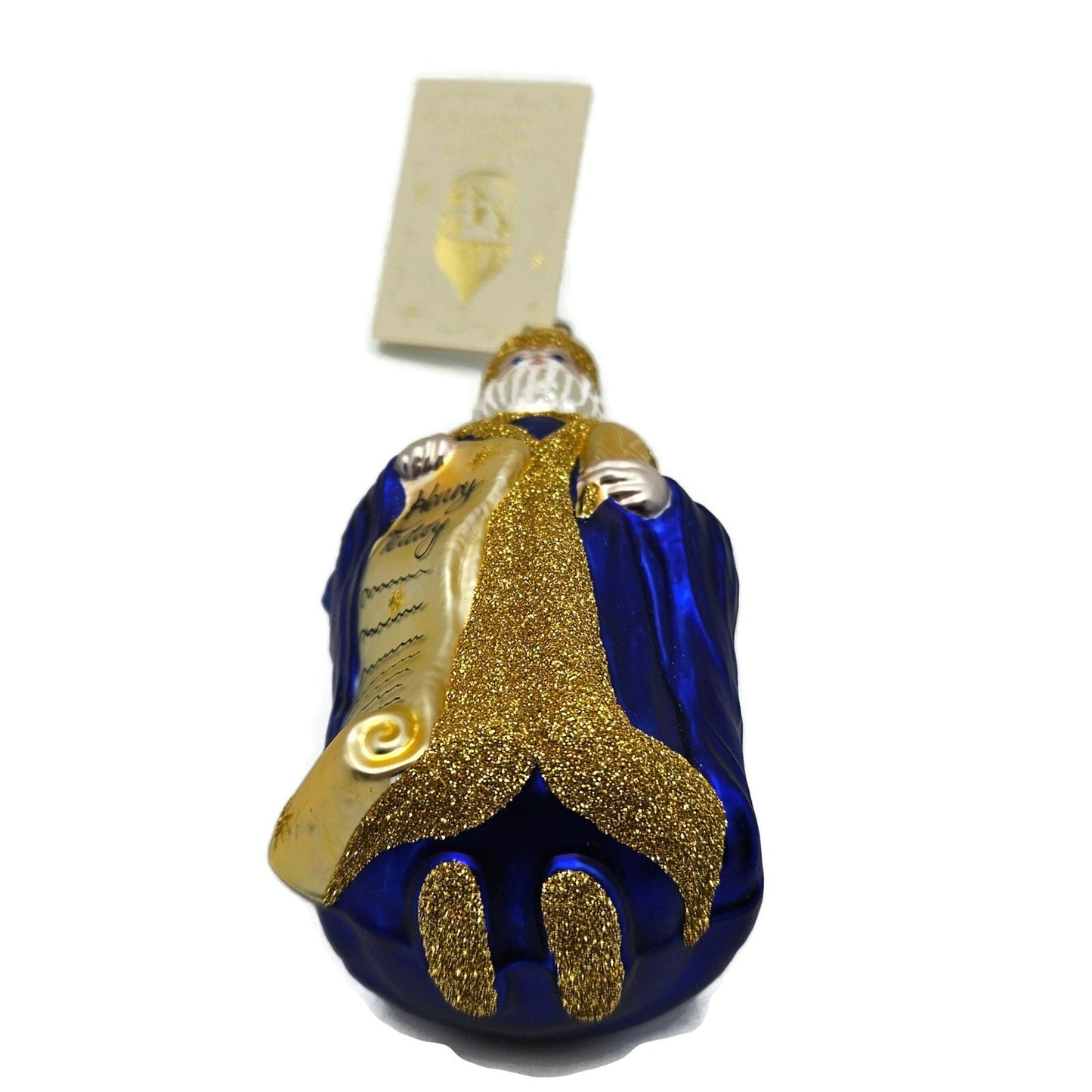 Patricia Breen Making His List Blue Two Names Santa Claus Christmas Ornament