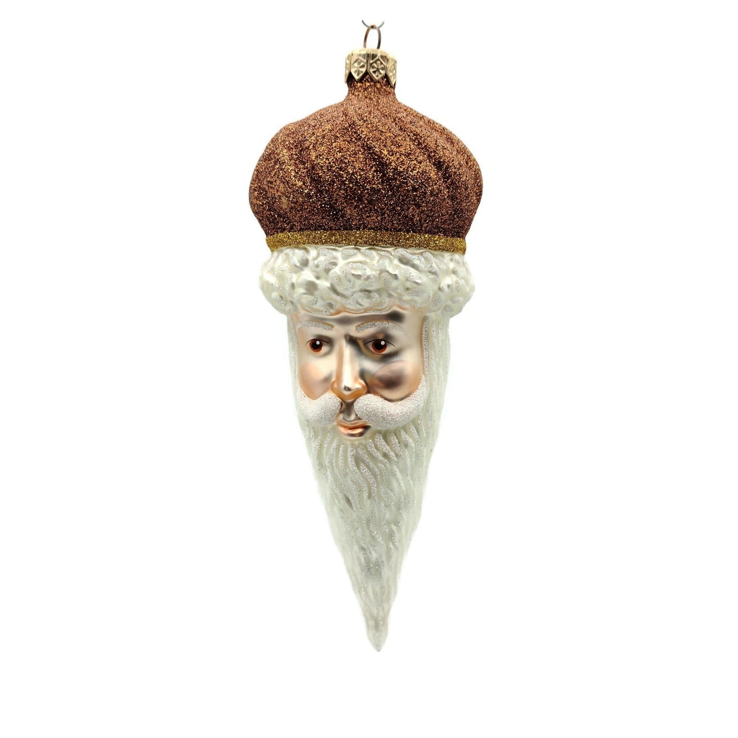 Patricia Breen Minsk Santa Claus Copper Glitter Christmas Holiday Tree Ornament
